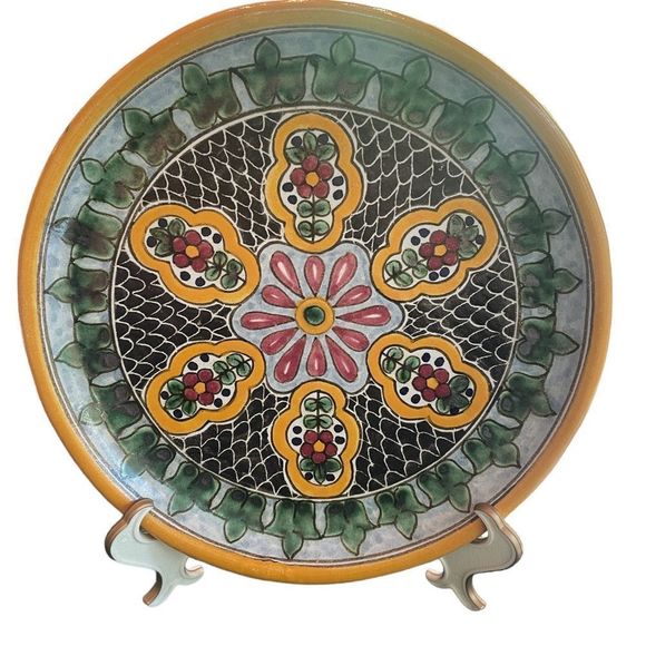 Talavera Mexico Large Colorful Pottery Plate from the Workshop La Corona - Picture 1 of 4